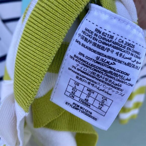 Guess by Marciano Women's Striped Cardigan Sweater Silk & Cotton Size L - Picture 10 of 13